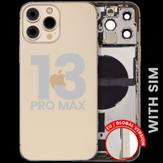 Rückgehäuse mit Ladebuchsen-Flex und Kleinteilen für iPhone 13 Pro Max (EU / globale Version) (ausgebautes Originalteil: Grade B) (Gold)