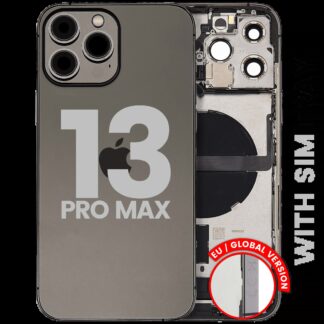 Rückgehäuse mit Ladebuchsen-Flex und Kleinteilen für iPhone 13 Pro Max (EU / globale Version) (ausgebautes Originalteil: Grade B) (Graphite)