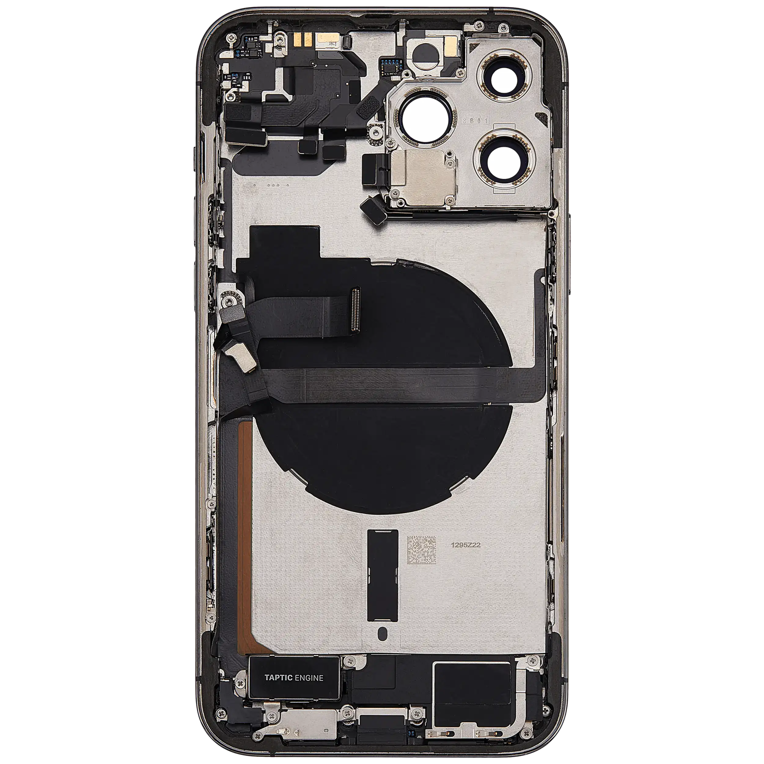 Rückgehäuse mit Ladebuchsen-Flex und Kleinteilen für iPhone 13 Pro Max (EU / globale Version) (ausgebautes Originalteil: Grade C) (Graphite) – Bild 3