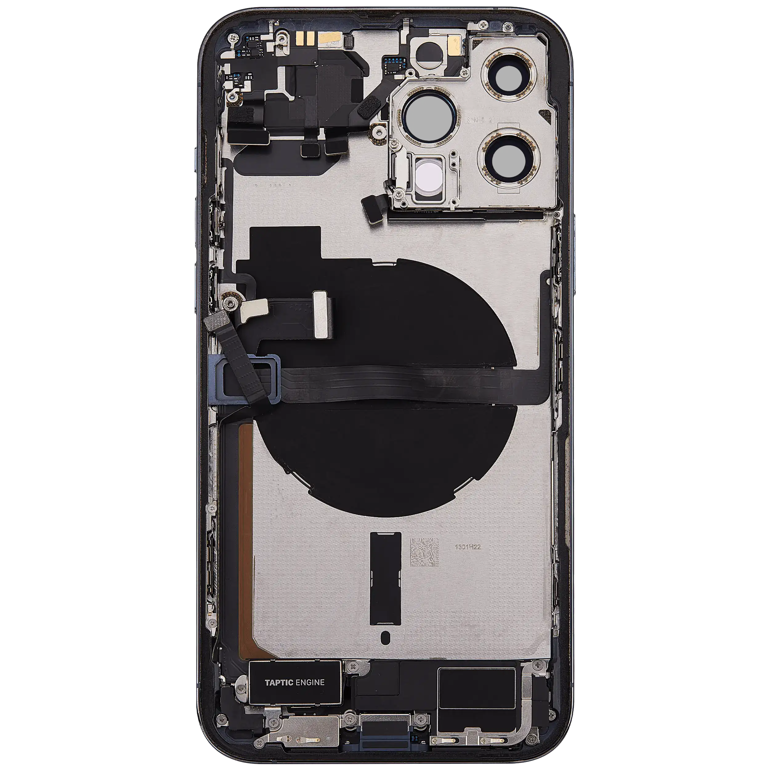 Rückgehäuse mit Ladebuchsen-Flex und Kleinteilen für iPhone 13 Pro Max (EU / globale Version) (ausgebautes Originalteil: Grade C) (Sierra Blue) – Bild 4