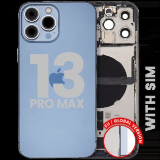 Rückgehäuse mit Ladebuchsen-Flex und Kleinteilen für iPhone 13 Pro Max (EU / globale Version) (ausgebautes Originalteil: Grade C) (Sierra Blue)