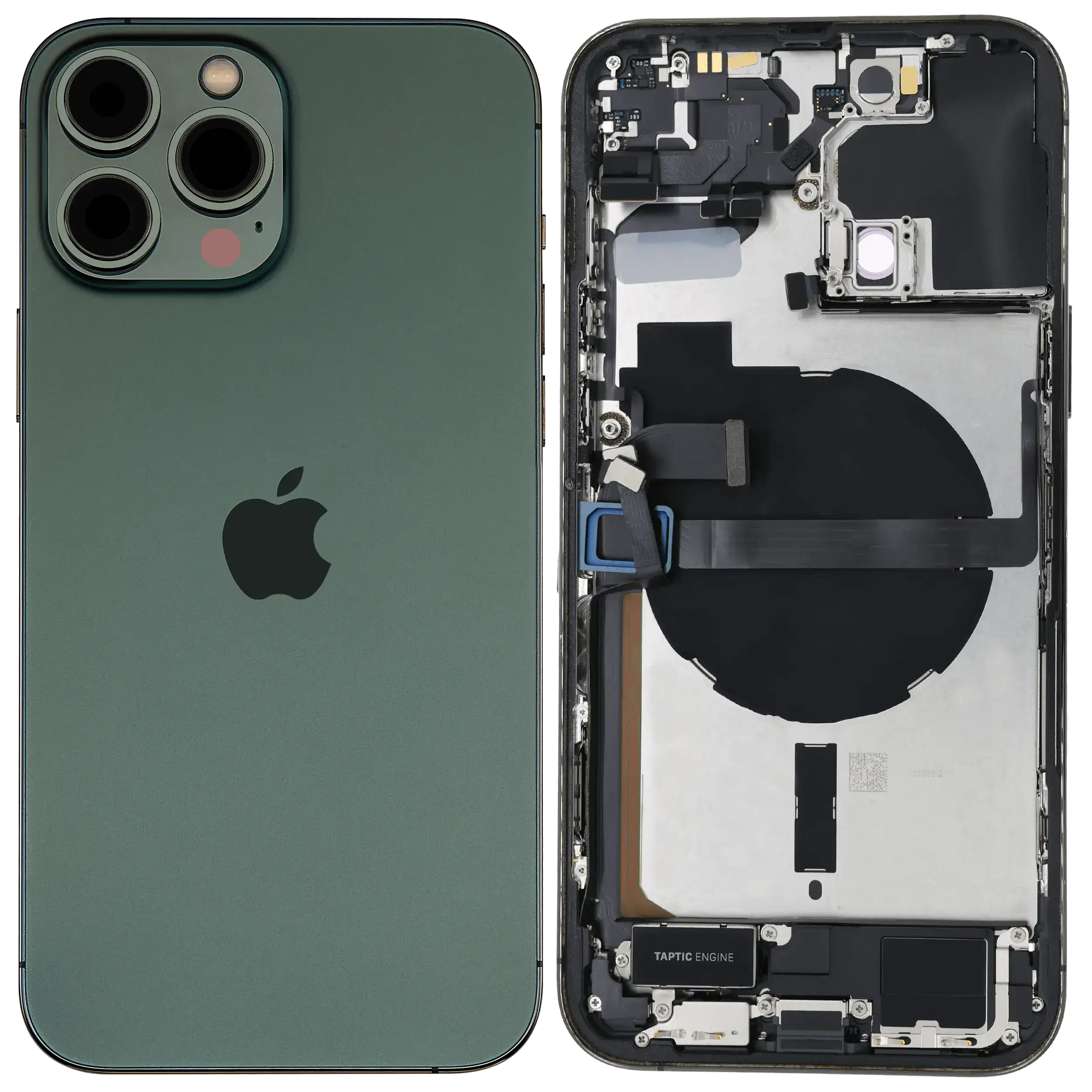 Rückgehäuse mit Ladebuchsen-Flex und Kleinteilen für iPhone 13 Pro Max (US-Version) (ausgebautes Originalteil: Grade B) (Alpine Green) – Bild 2