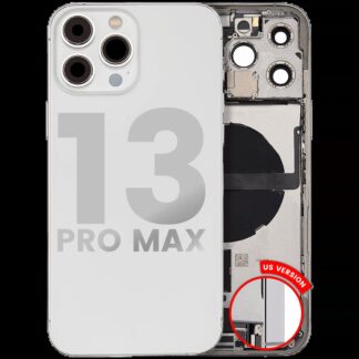Rückgehäuse mit Ladebuchsen-Flex und Kleinteilen für iPhone 13 Pro Max (US-Version) (ausgebautes Originalteil: Grade C) (Silver (Silber))