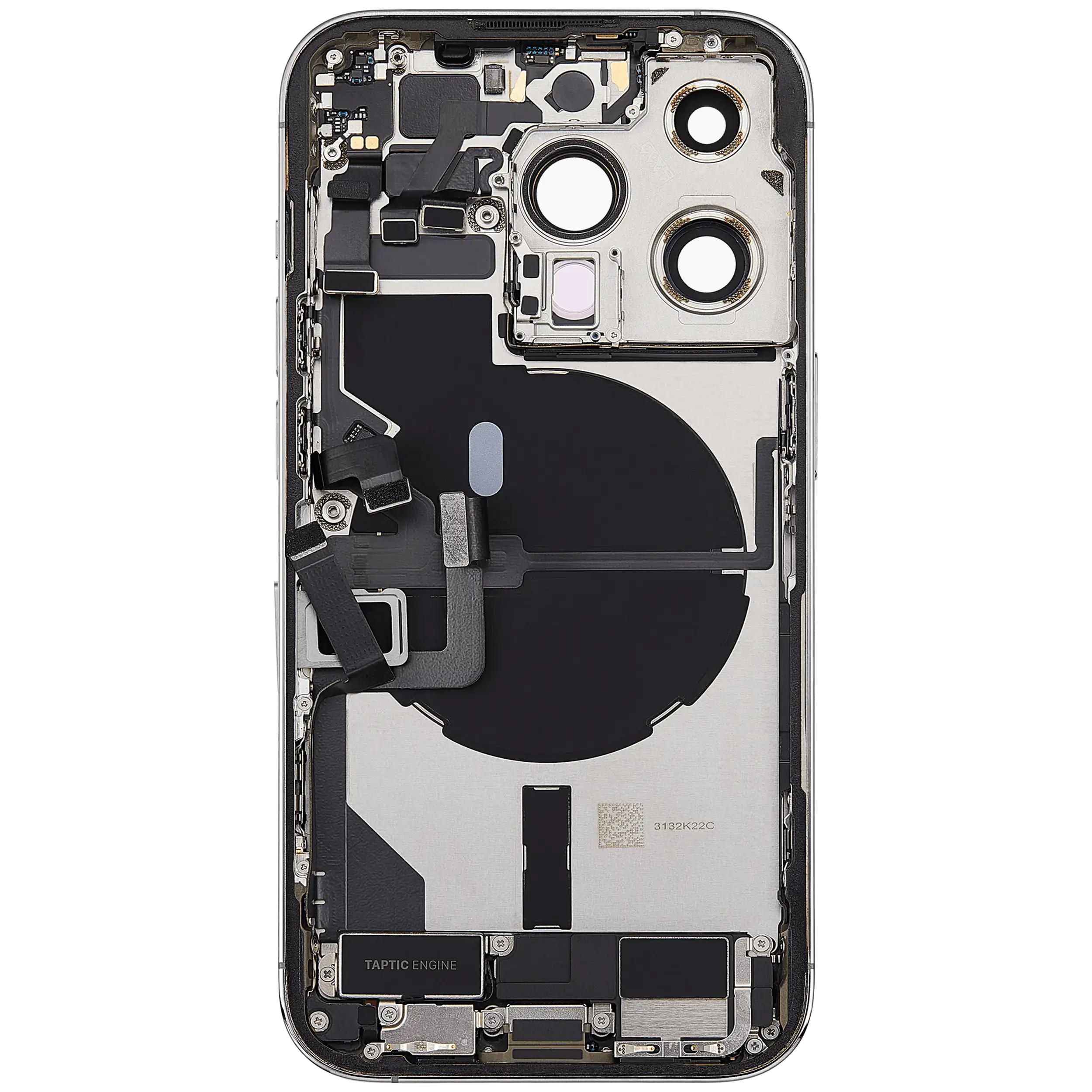 Rückgehäuse mit Ladebuchsen-Flex und Kleinteilen für iPhone 14 Pro (EU / globale Version) (ausgebautes Originalteil: Grade C) (Silver (Silber)) – Bild 4