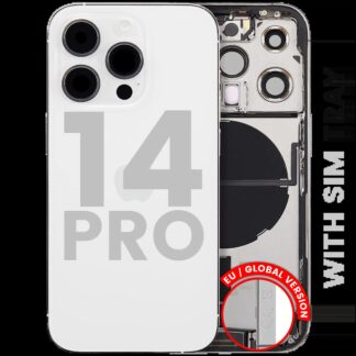 Rückgehäuse mit Ladebuchsen-Flex und Kleinteilen für iPhone 14 Pro (EU / globale Version) (ausgebautes Originalteil: Grade C) (Silver (Silber))
