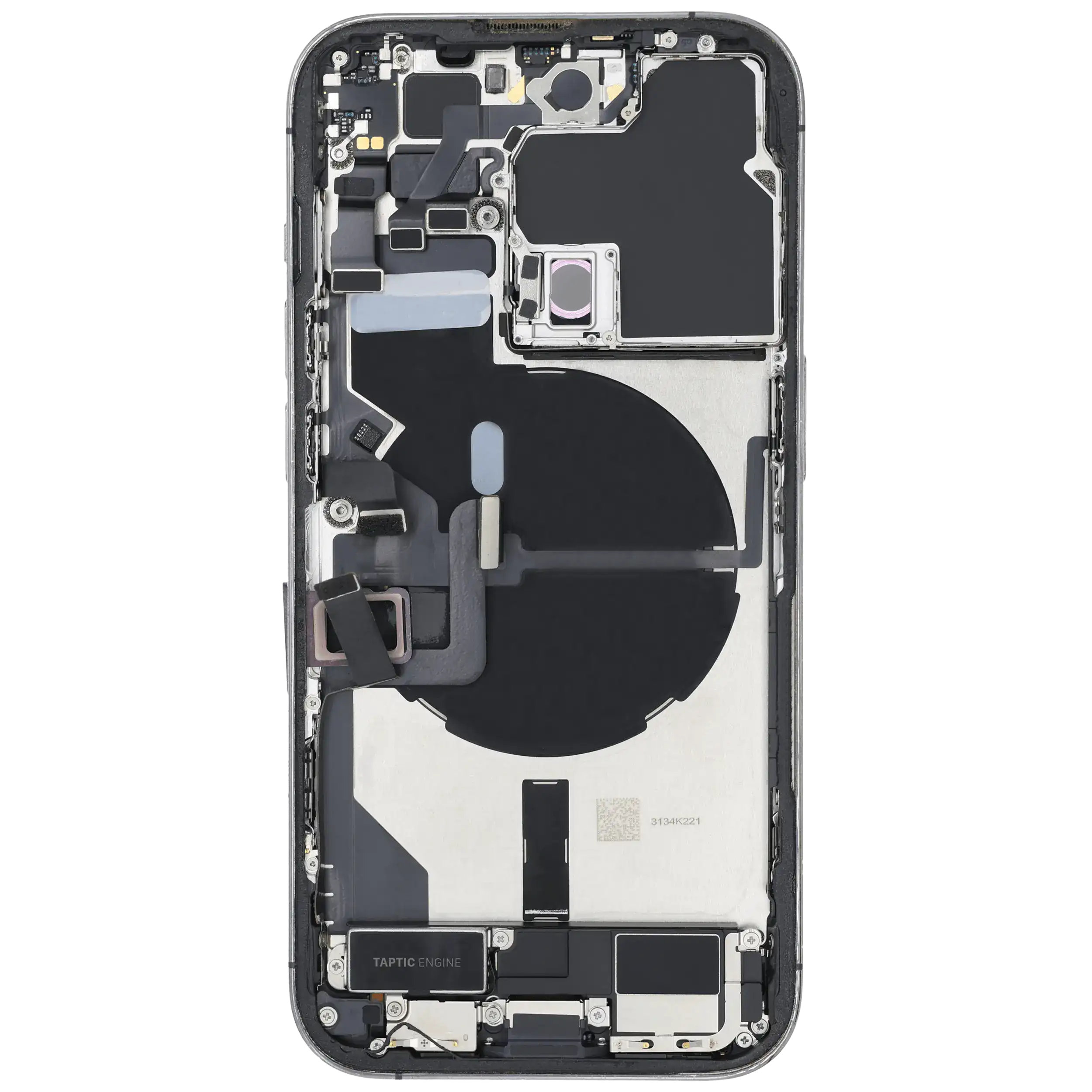 Rückgehäuse mit Ladebuchsen-Flex und Kleinteilen für iPhone 14 Pro (EU / globale Version) (ausgebautes Originalteil: Grade C) (Deep Purple) – Bild 4