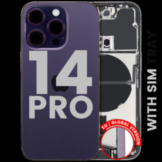 Rückgehäuse mit Ladebuchsen-Flex und Kleinteilen für iPhone 14 Pro (EU / globale Version) (ausgebautes Originalteil: Grade C) (Deep Purple)