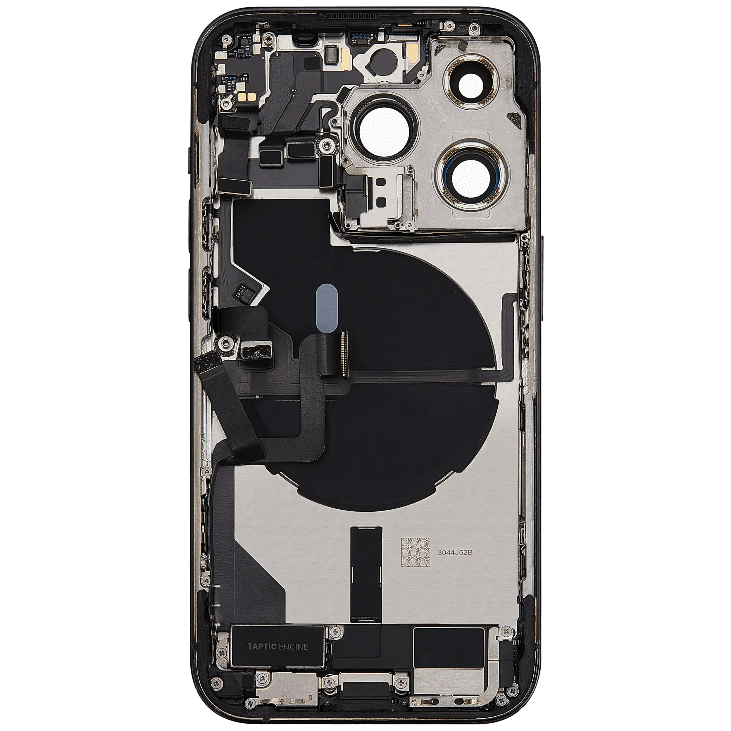 Rückgehäuse mit Ladebuchsen-Flex und Kleinteilen für iPhone 14 Pro (US-Version) (ausgebautes Originalteil: Grade B) (Space Black) – Bild 4