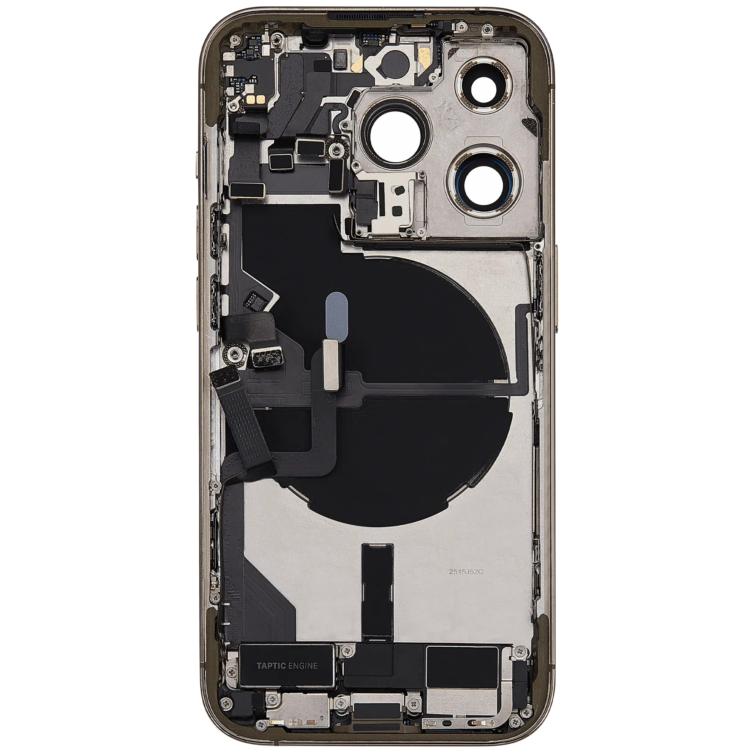 Rückgehäuse mit Ladebuchsen-Flex und Kleinteilen für iPhone 14 Pro (US-Version) (ausgebautes Originalteil: Grade B) (Gold) – Bild 4