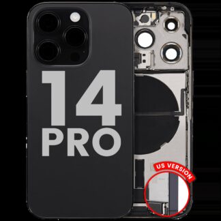Rückgehäuse mit Ladebuchsen-Flex und Kleinteilen für iPhone 14 Pro (US-Version) (ausgebautes Originalteil: Grade C) (Space Black)