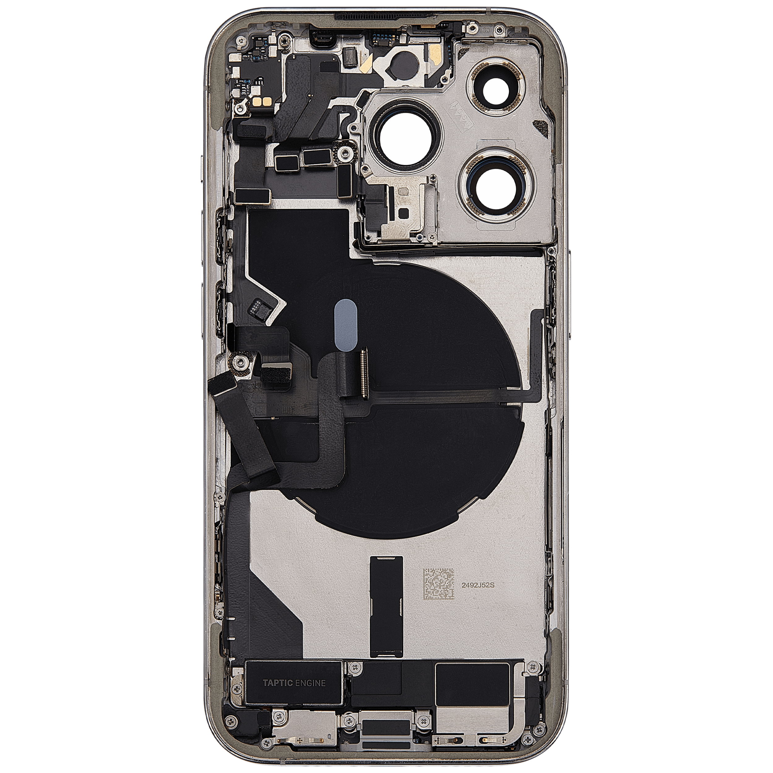 Rückgehäuse mit Ladebuchsen-Flex und Kleinteilen für iPhone 14 Pro (US-Version) (ausgebautes Originalteil: Grade C) (Silver (Silber)) – Bild 4