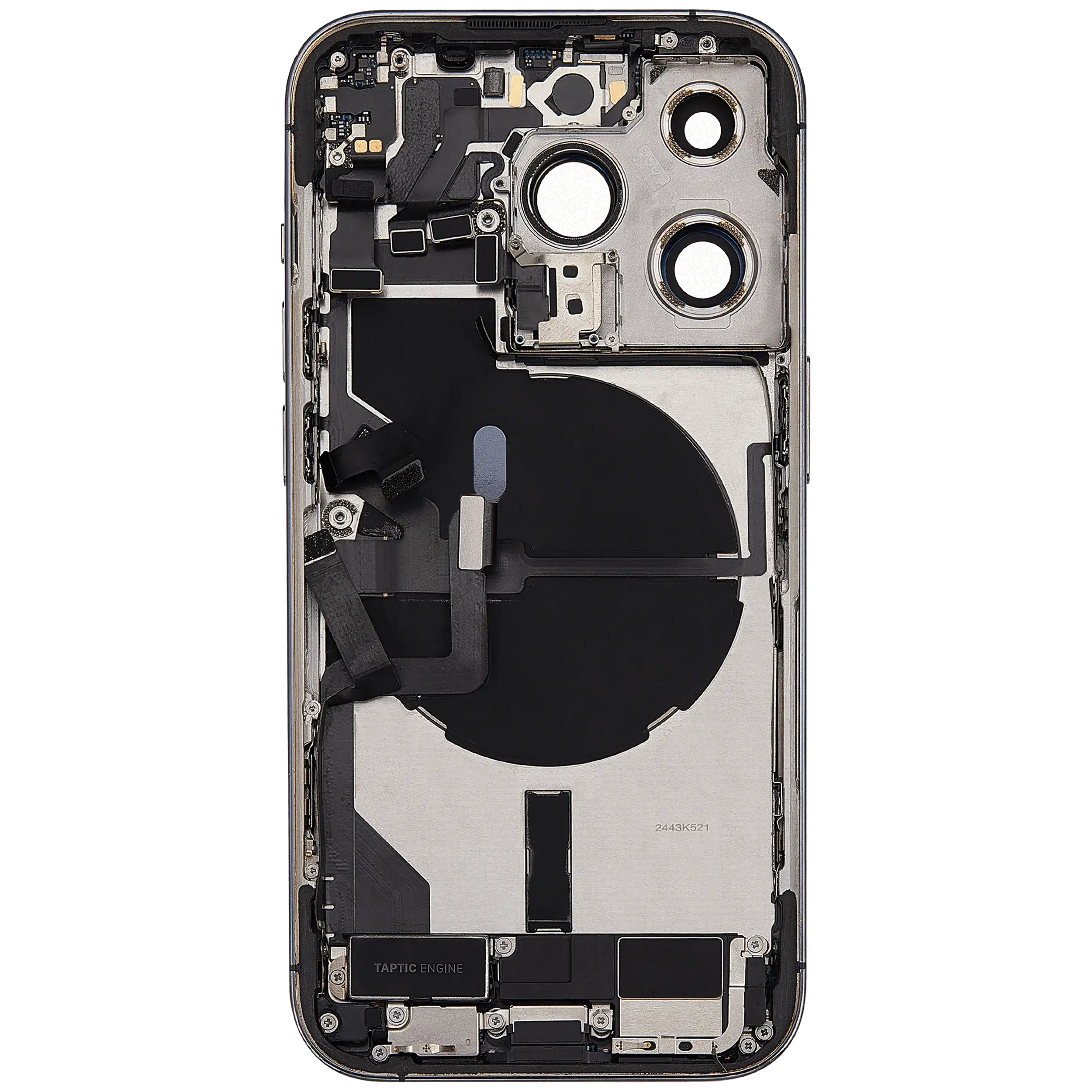 Rückgehäuse mit Ladebuchsen-Flex und Kleinteilen für iPhone 14 Pro (US-Version) (ausgebautes Originalteil: Grade C) (Deep Purple) – Bild 4