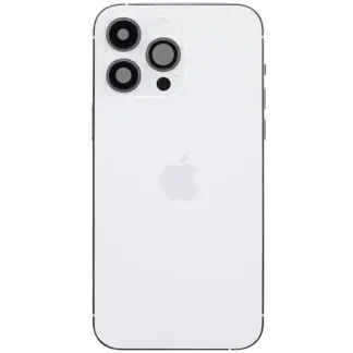 Rückgehäuse mit Ladebuchsen-Flex und Kleinteilen für iPhone 14 Pro Max (EU / globale Version) (ausgebautes Originalteil: Grade B) (Silver (Silber))