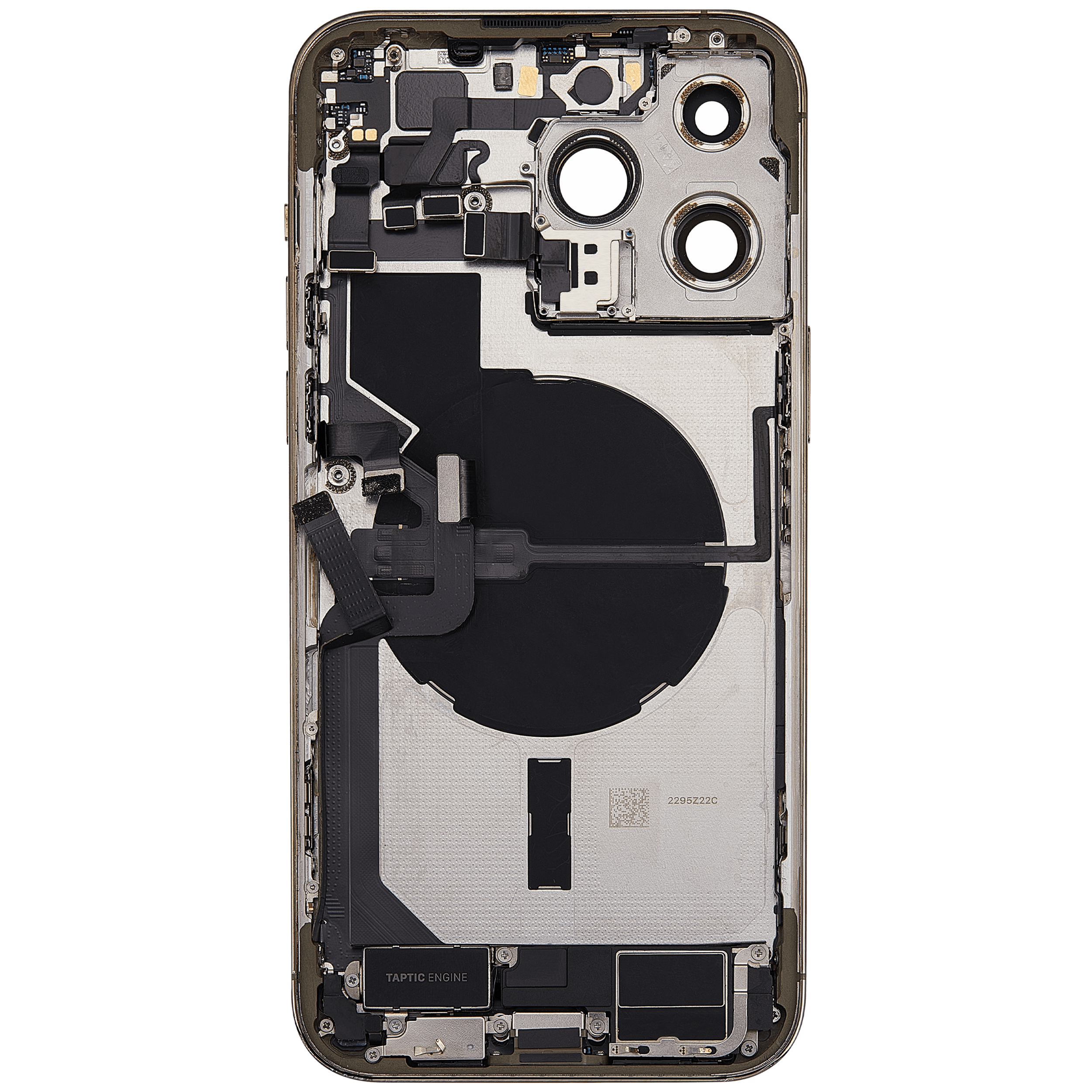 Rückgehäuse mit Ladebuchsen-Flex und Kleinteilen für iPhone 14 Pro Max (EU / globale Version) (ausgebautes Originalteil: Grade B) (Gold) – Bild 4