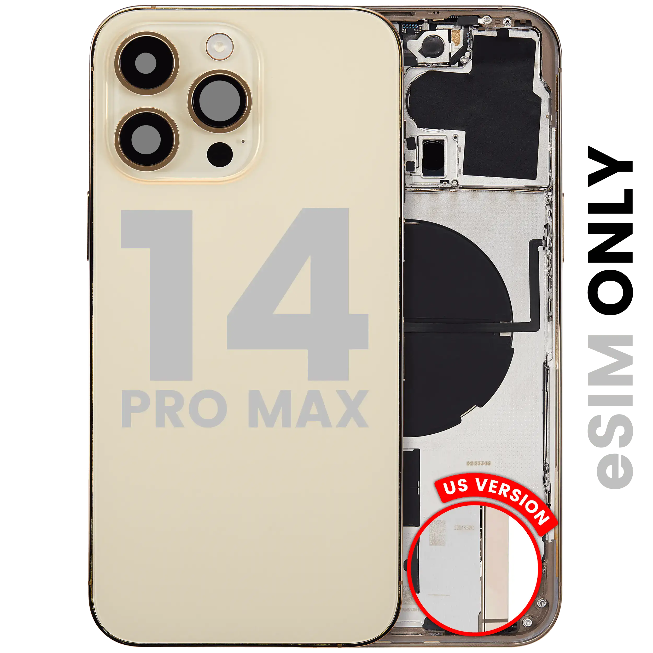 Rückgehäuse mit Ladebuchsen-Flex und Kleinteilen für iPhone 14 Pro Max (EU / globale Version) (ausgebautes Originalteil: Grade C) (Space Black) – Bild 3