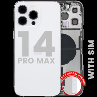 Rückgehäuse mit Ladebuchsen-Flex und Kleinteilen für iPhone 14 Pro Max (EU / globale Version) (ausgebautes Originalteil: Grade C) (Silver (Silber))