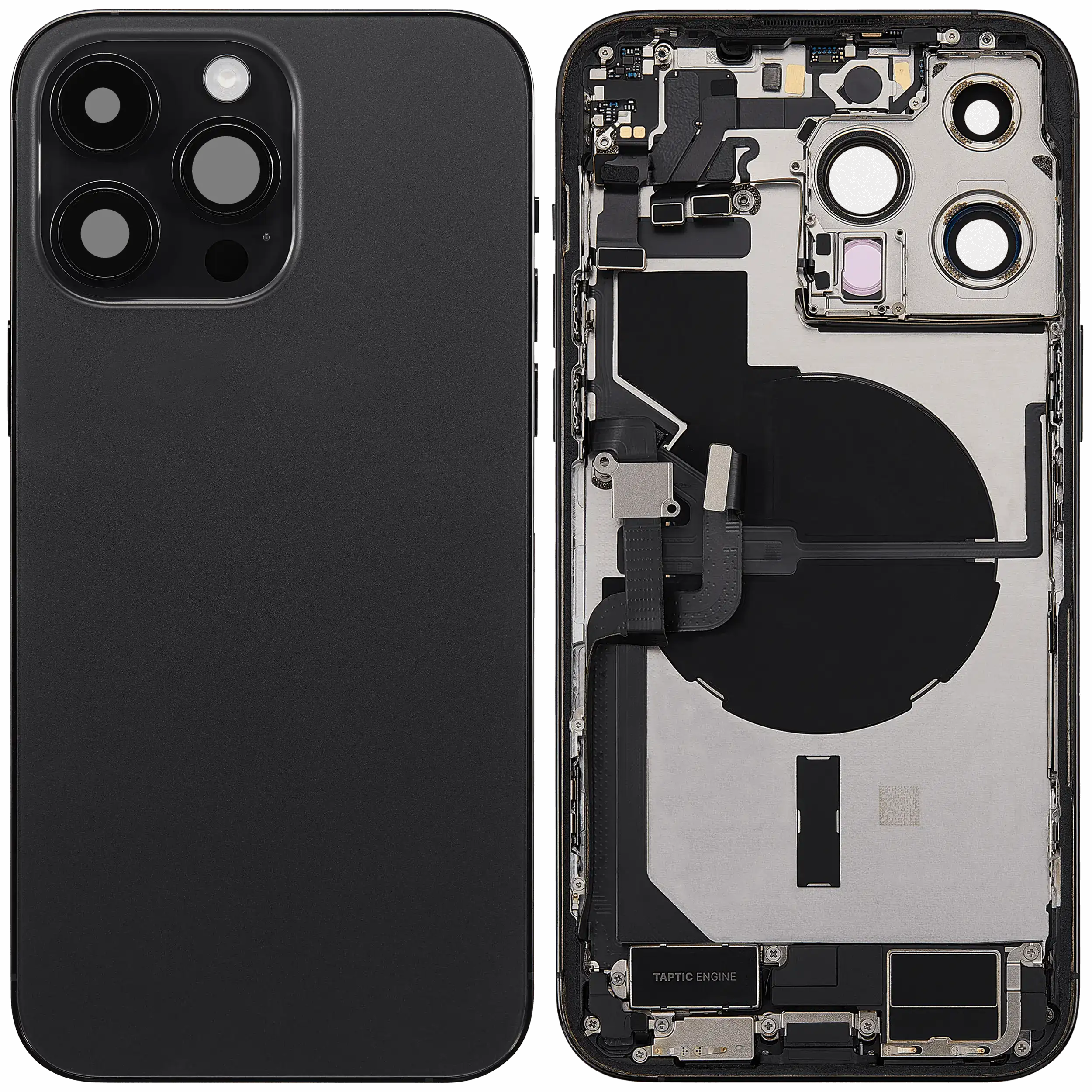 Rückgehäuse mit Ladebuchsen-Flex und Kleinteilen für iPhone 14 Pro Max (US-Version) (ausgebautes Originalteil: Grade A) (Space Black) – Bild 2