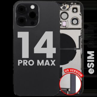 Rückgehäuse mit Ladebuchsen-Flex und Kleinteilen für iPhone 14 Pro Max (US-Version) (ausgebautes Originalteil: Grade A) (Space Black)