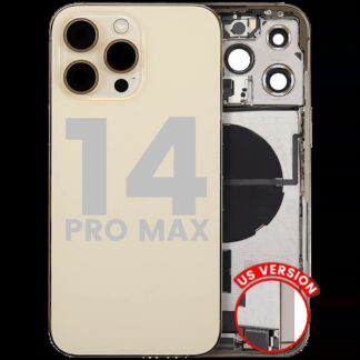 Rückgehäuse mit Ladebuchsen-Flex und Kleinteilen für iPhone 14 Pro Max (US-Version) (ausgebautes Originalteil: Grade B) (Gold)