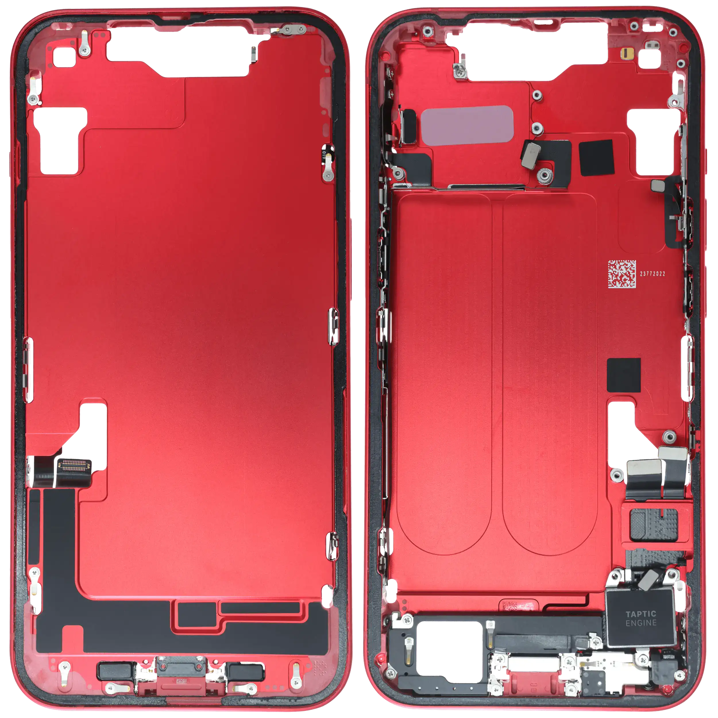 Mittelrahmen mit Ladebuchsen-Flex und Kleinteilen für iPhone 14 (EU / globale Version) (ausgebautes Originalteil: Grade B) (Red (Rot)) – Bild 2