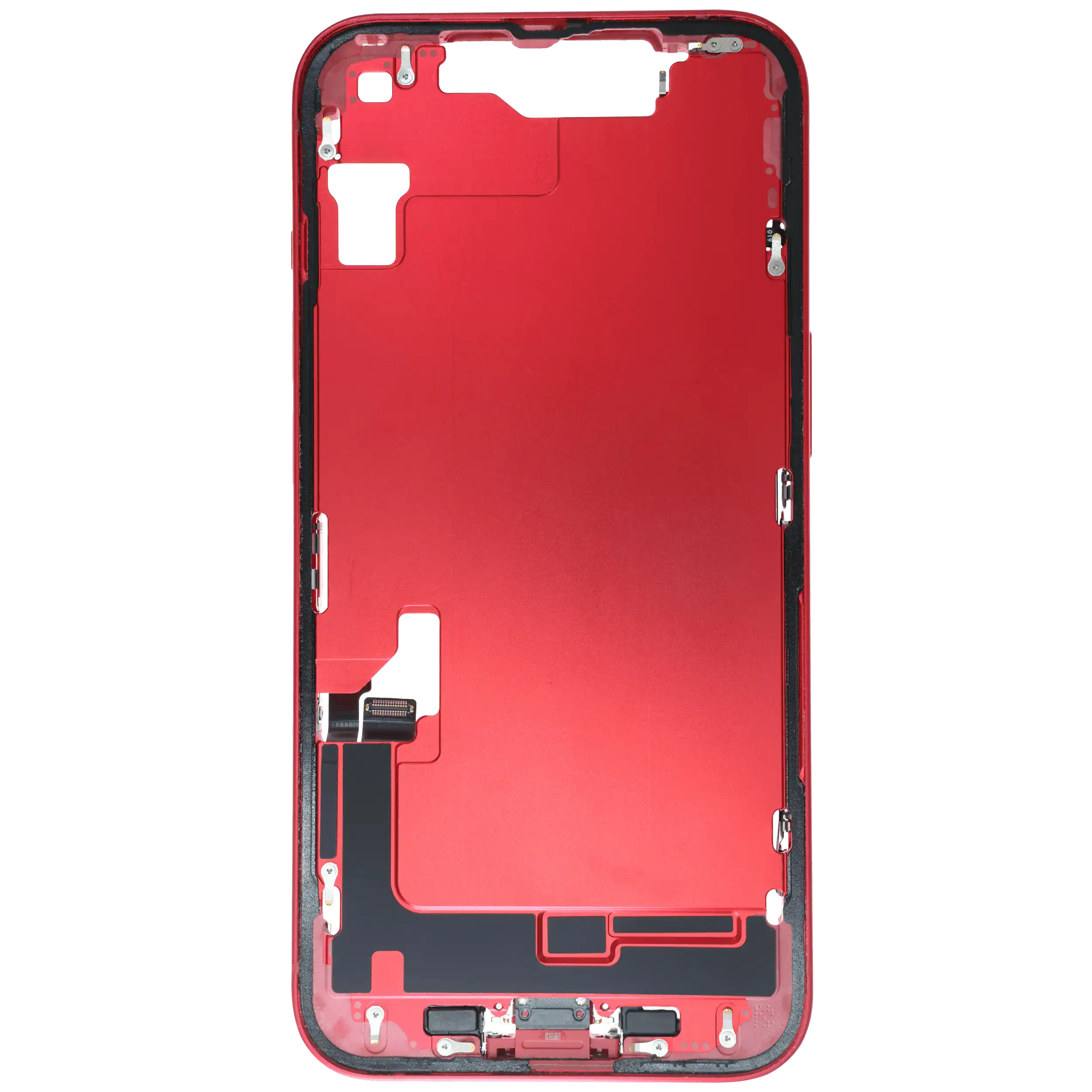 Mittelrahmen mit Ladebuchsen-Flex und Kleinteilen für iPhone 14 (EU / globale Version) (ausgebautes Originalteil: Grade B) (Red (Rot)) – Bild 3