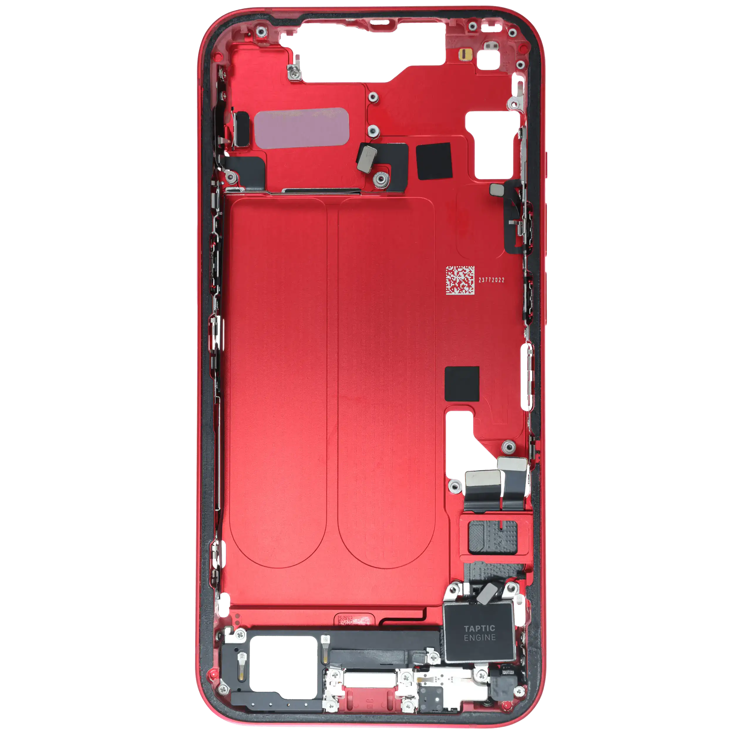 Mittelrahmen mit Ladebuchsen-Flex und Kleinteilen für iPhone 14 (EU / globale Version) (ausgebautes Originalteil: Grade B) (Red (Rot)) – Bild 4