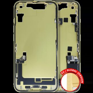Mittelrahmen mit Ladebuchsen-Flex und Kleinteilen für iPhone 14 (EU / globale Version) (ausgebautes Originalteil: Grade B) (Yellow)
