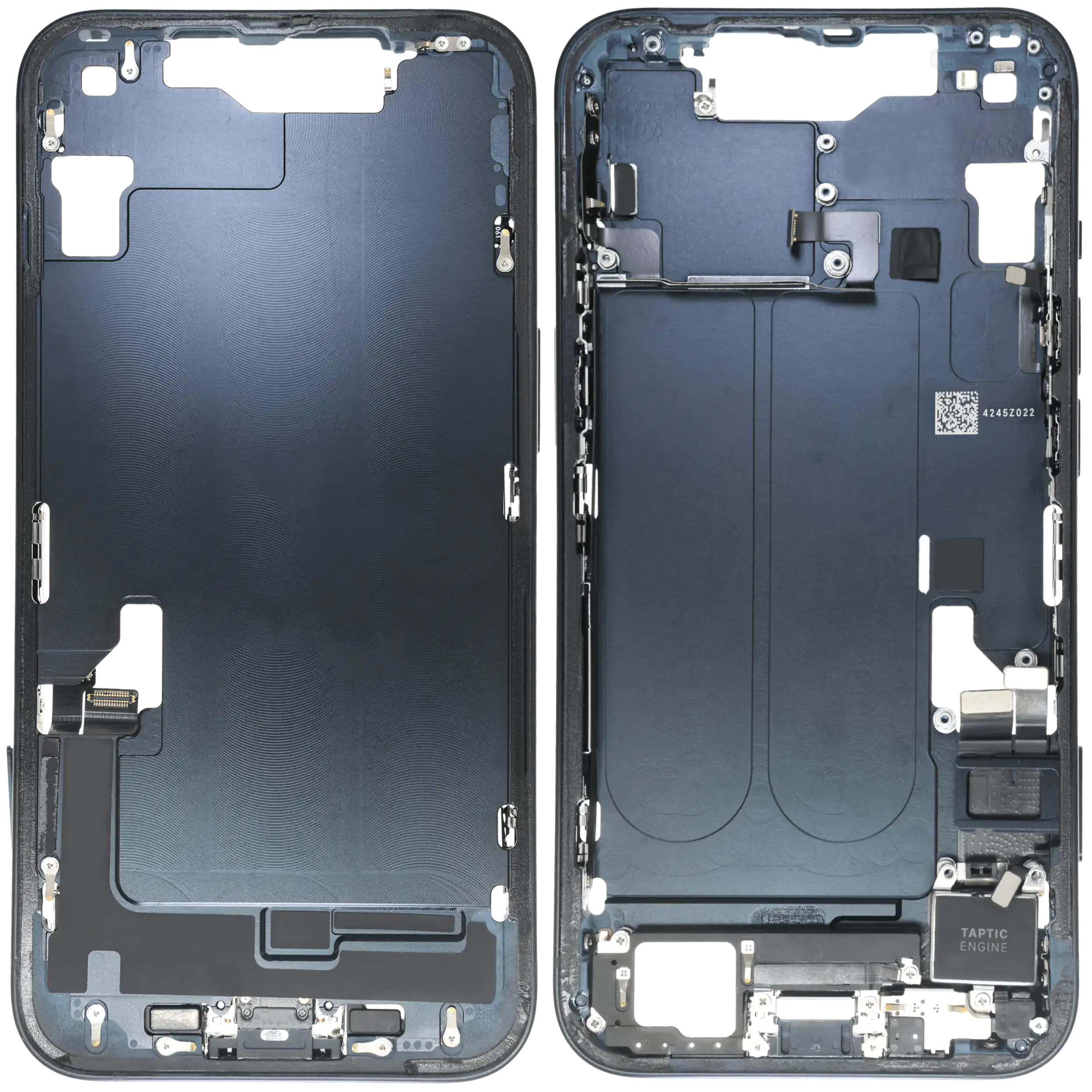 Mittelrahmen mit Ladebuchsen-Flex und Kleinteilen für iPhone 14 (EU / globale Version) (ausgebautes Originalteil: Grade C) (Midnight) – Bild 2