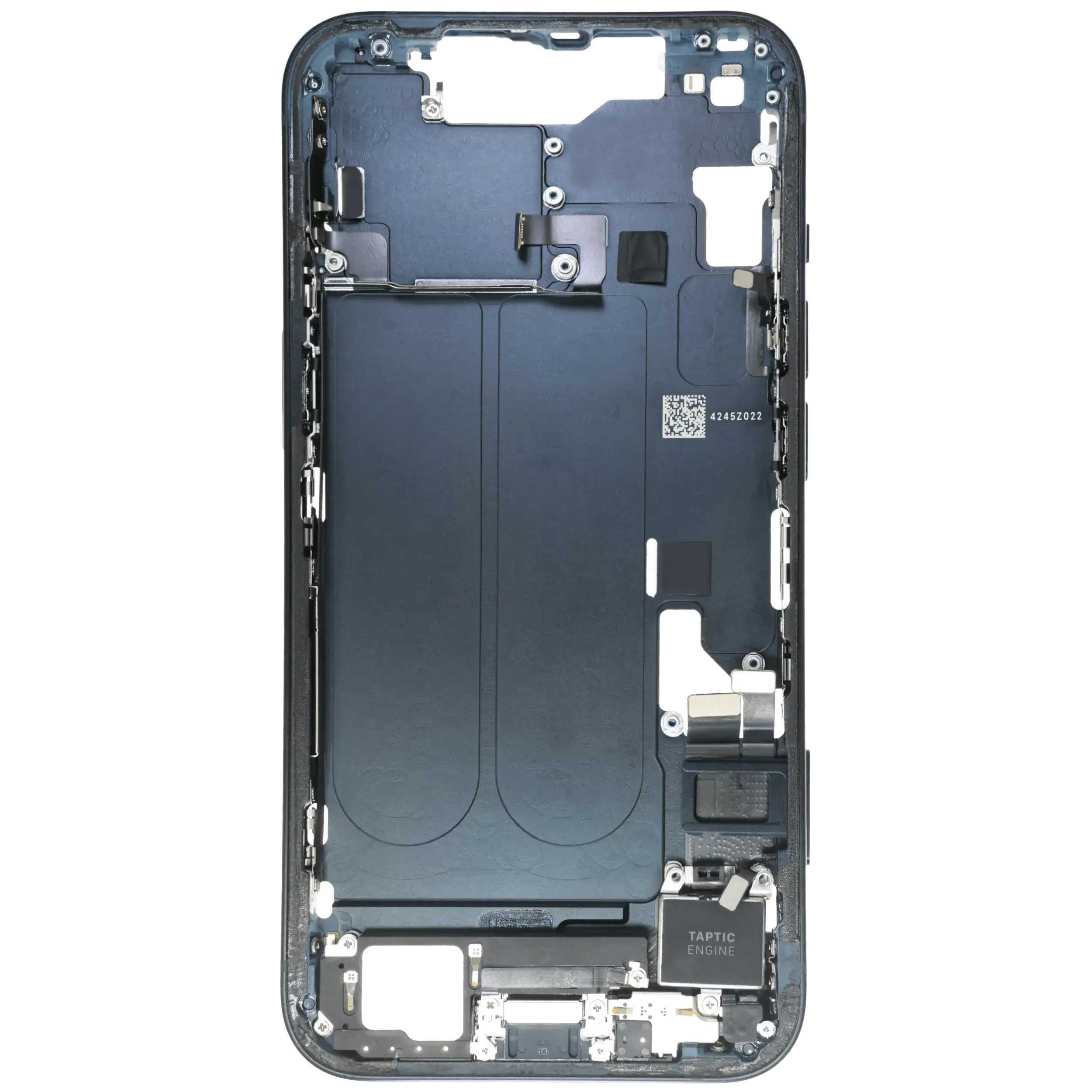 Mittelrahmen mit Ladebuchsen-Flex und Kleinteilen für iPhone 14 (EU / globale Version) (ausgebautes Originalteil: Grade C) (Midnight) – Bild 4