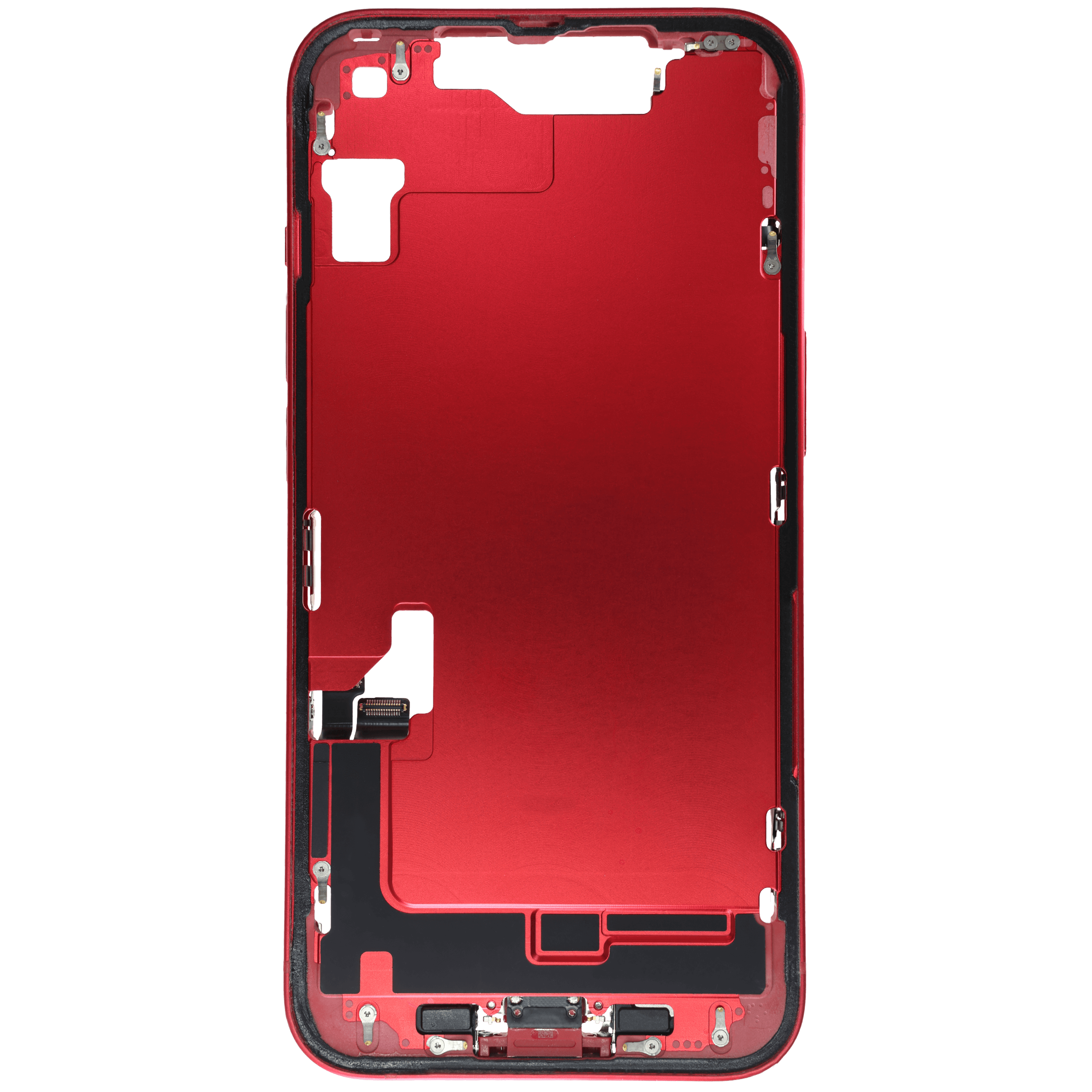 Mittelrahmen mit Ladebuchsen-Flex und Kleinteilen für iPhone 14 (EU / globale Version) (ausgebautes Originalteil: Grade C) (Red (Rot)) – Bild 3