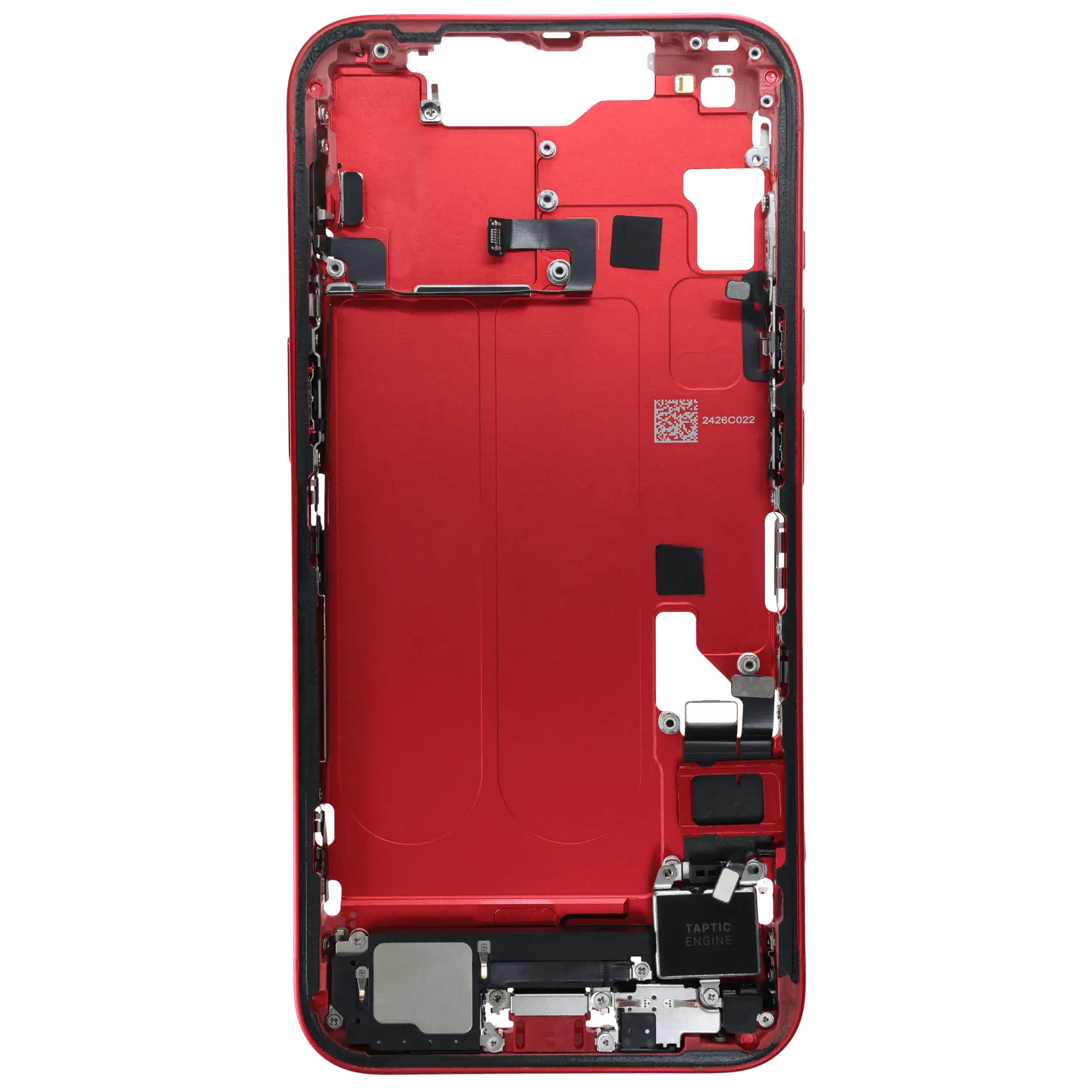 Mittelrahmen mit Ladebuchsen-Flex und Kleinteilen für iPhone 14 (EU / globale Version) (ausgebautes Originalteil: Grade C) (Red (Rot)) – Bild 4