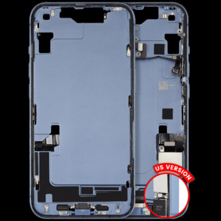Mittelrahmen mit Ladebuchsen-Flex und Kleinteilen für iPhone 14 (US-Version) (ausgebautes Originalteil: Grade A) (Blue (Blau))
