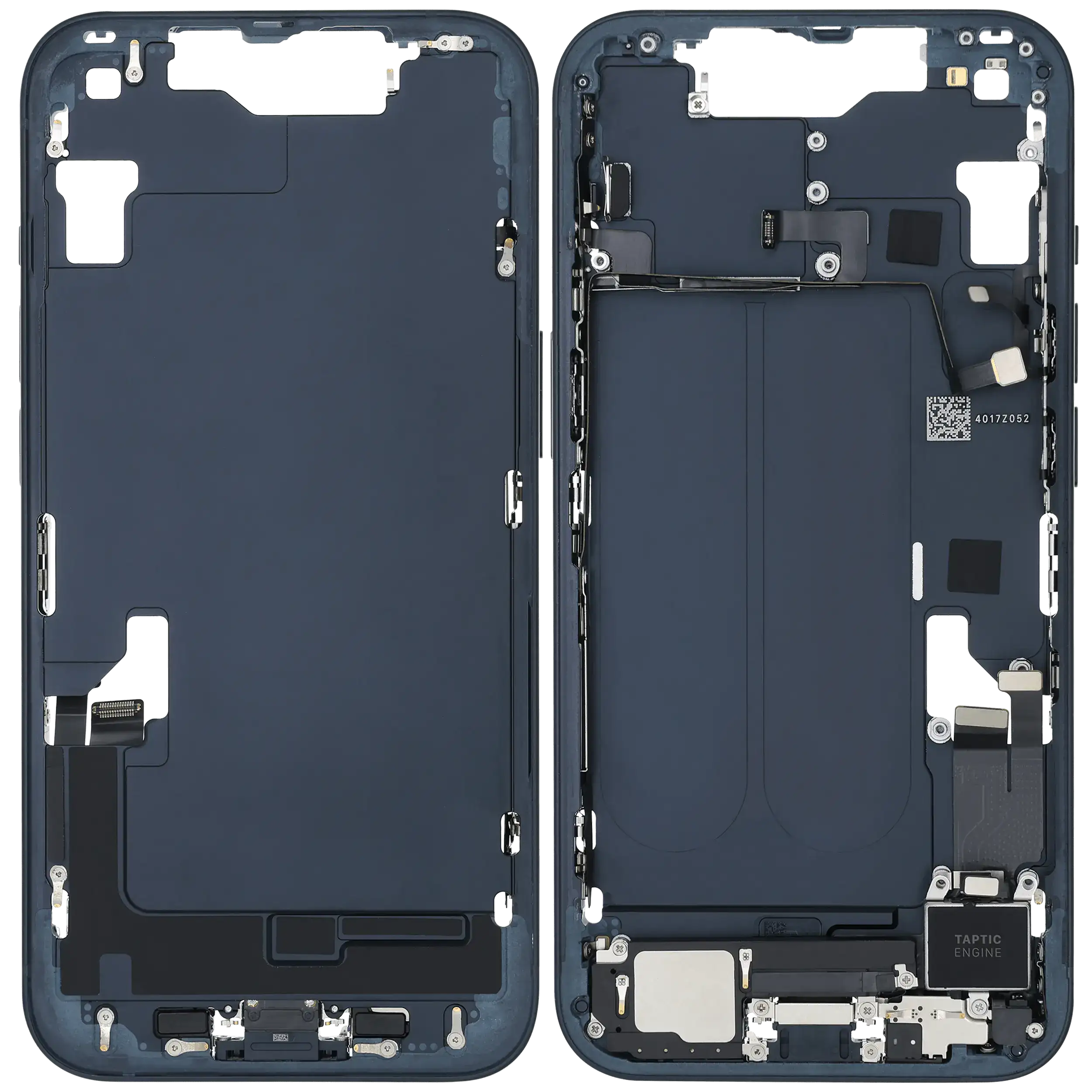 Mittelrahmen mit Ladebuchsen-Flex und Kleinteilen für iPhone 14 (US-Version) (ausgebautes Originalteil: Grade A) (Midnight) – Bild 2