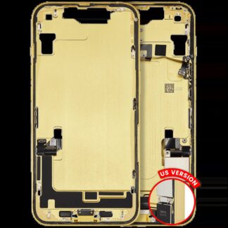 Mittelrahmen mit Ladebuchsen-Flex und Kleinteilen für iPhone 14 (US-Version) (ausgebautes Originalteil: Grade A) (Yellow)