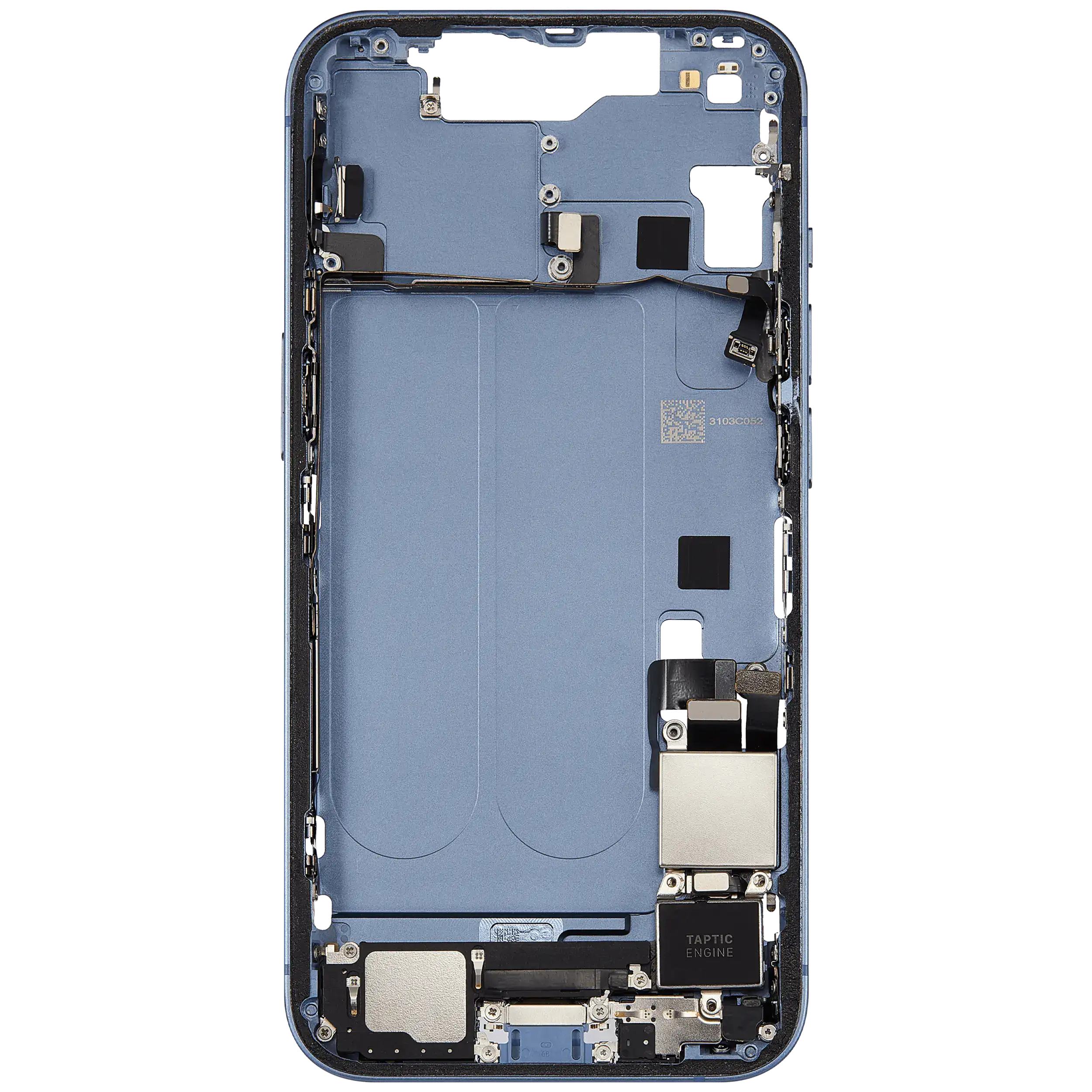 Mittelrahmen mit Ladebuchsen-Flex und Kleinteilen für iPhone 14 (US-Version) (ausgebautes Originalteil: Grade B) (Blue (Blau)) – Bild 4