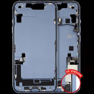 Mittelrahmen mit Ladebuchsen-Flex und Kleinteilen für iPhone 14 (US-Version) (ausgebautes Originalteil: Grade B) (Blue (Blau))