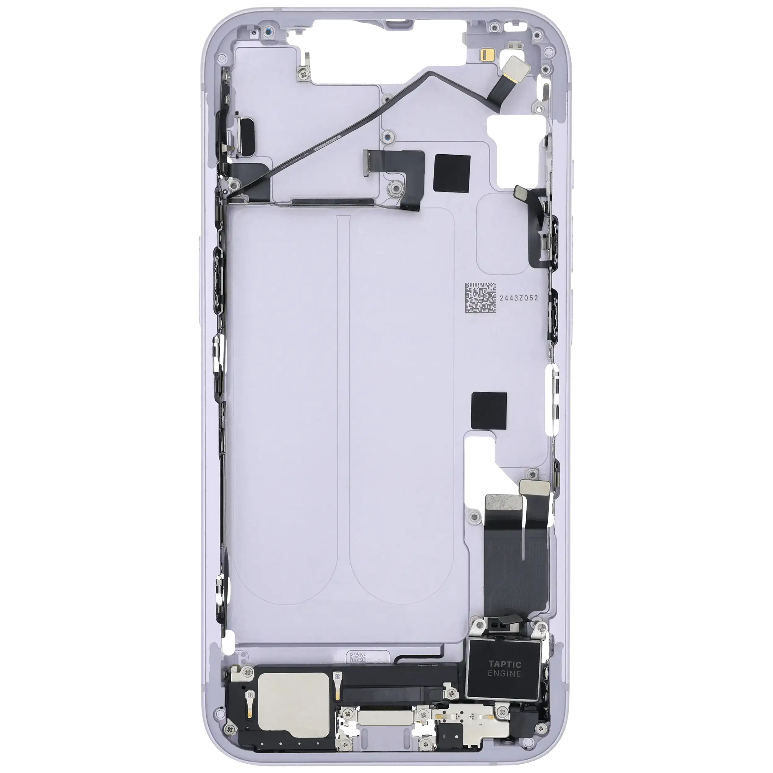 Mittelrahmen mit Ladebuchsen-Flex und Kleinteilen für iPhone 14 (US-Version) (ausgebautes Originalteil: Grade B) (Purple (Violett)) – Bild 4