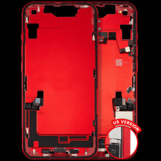 Mittelrahmen mit Ladebuchsen-Flex und Kleinteilen für iPhone 14 (US-Version) (ausgebautes Originalteil: Grade B) (Red (Rot))