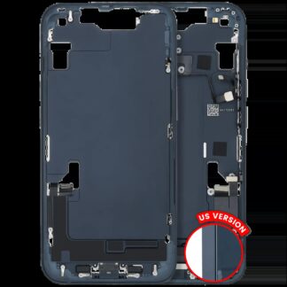 Mittelrahmen mit Ladebuchsen-Flex und Kleinteilen für iPhone 14 (US-Version) (ausgebautes Originalteil: Grade C) (Midnight)