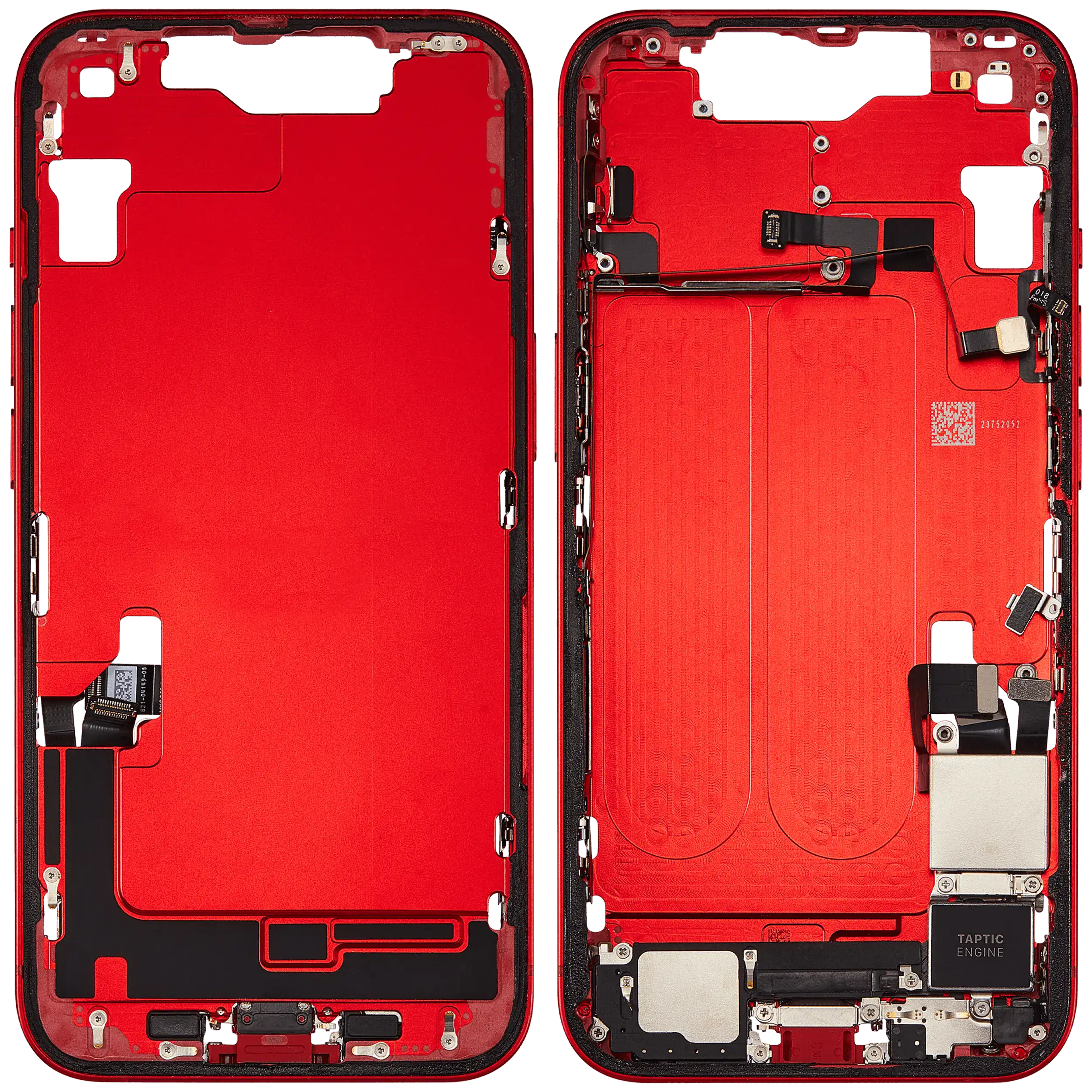 Mittelrahmen mit Ladebuchsen-Flex und Kleinteilen für iPhone 14 (US-Version) (ausgebautes Originalteil: Grade C) (Red (Rot)) – Bild 2