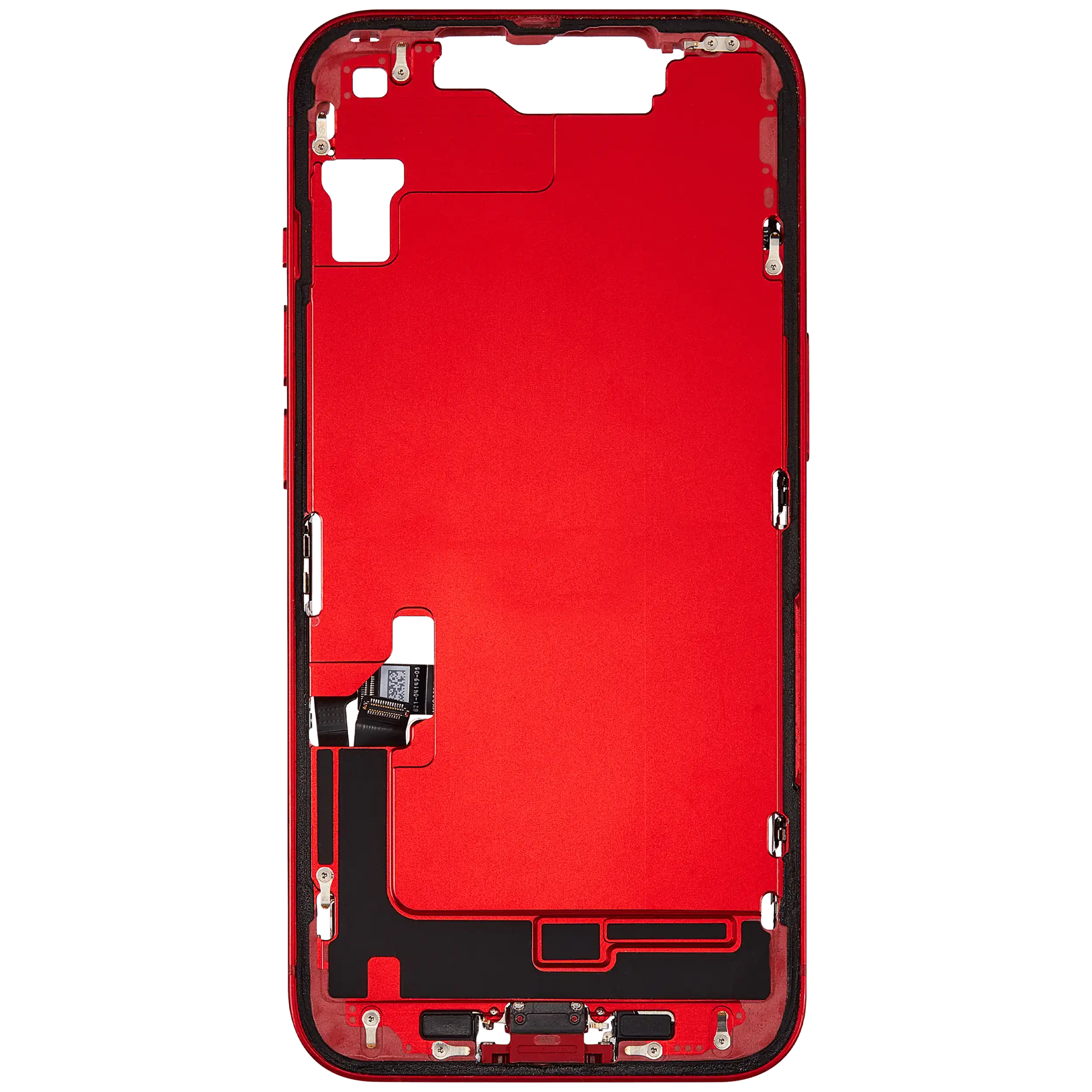 Mittelrahmen mit Ladebuchsen-Flex und Kleinteilen für iPhone 14 (US-Version) (ausgebautes Originalteil: Grade C) (Red (Rot)) – Bild 3