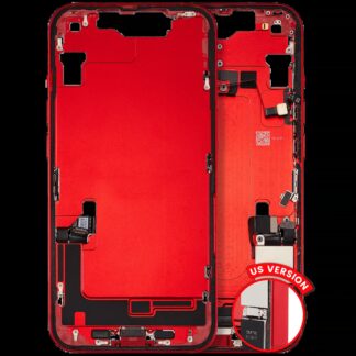 Mittelrahmen mit Ladebuchsen-Flex und Kleinteilen für iPhone 14 (US-Version) (ausgebautes Originalteil: Grade C) (Red (Rot))