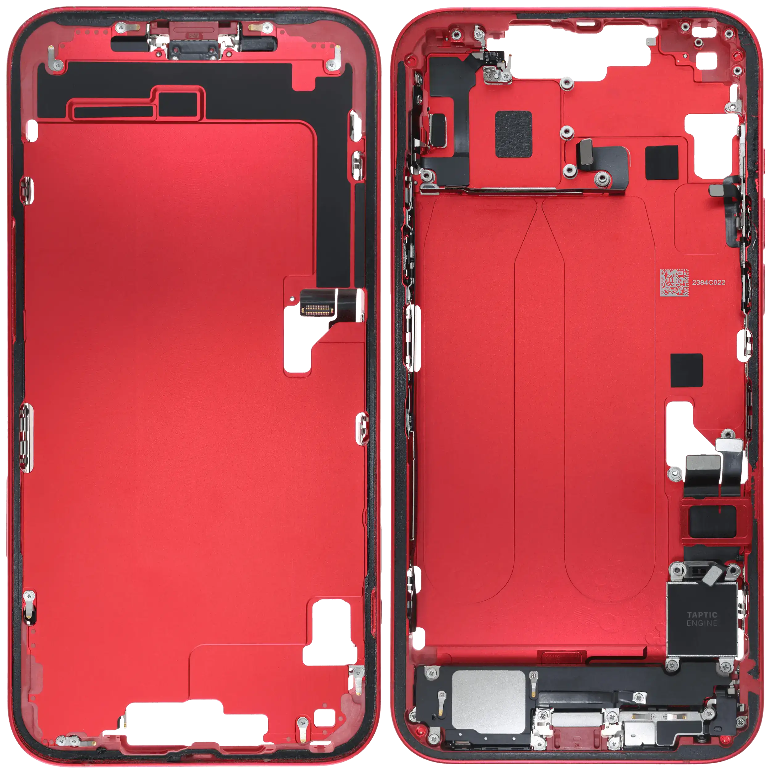 Mittelrahmen mit Ladebuchsen-Flex und Kleinteilen für iPhone 14 Plus (EU / globale Version) (ausgebautes Originalteil: Grade B) (Red (Rot)) – Bild 2