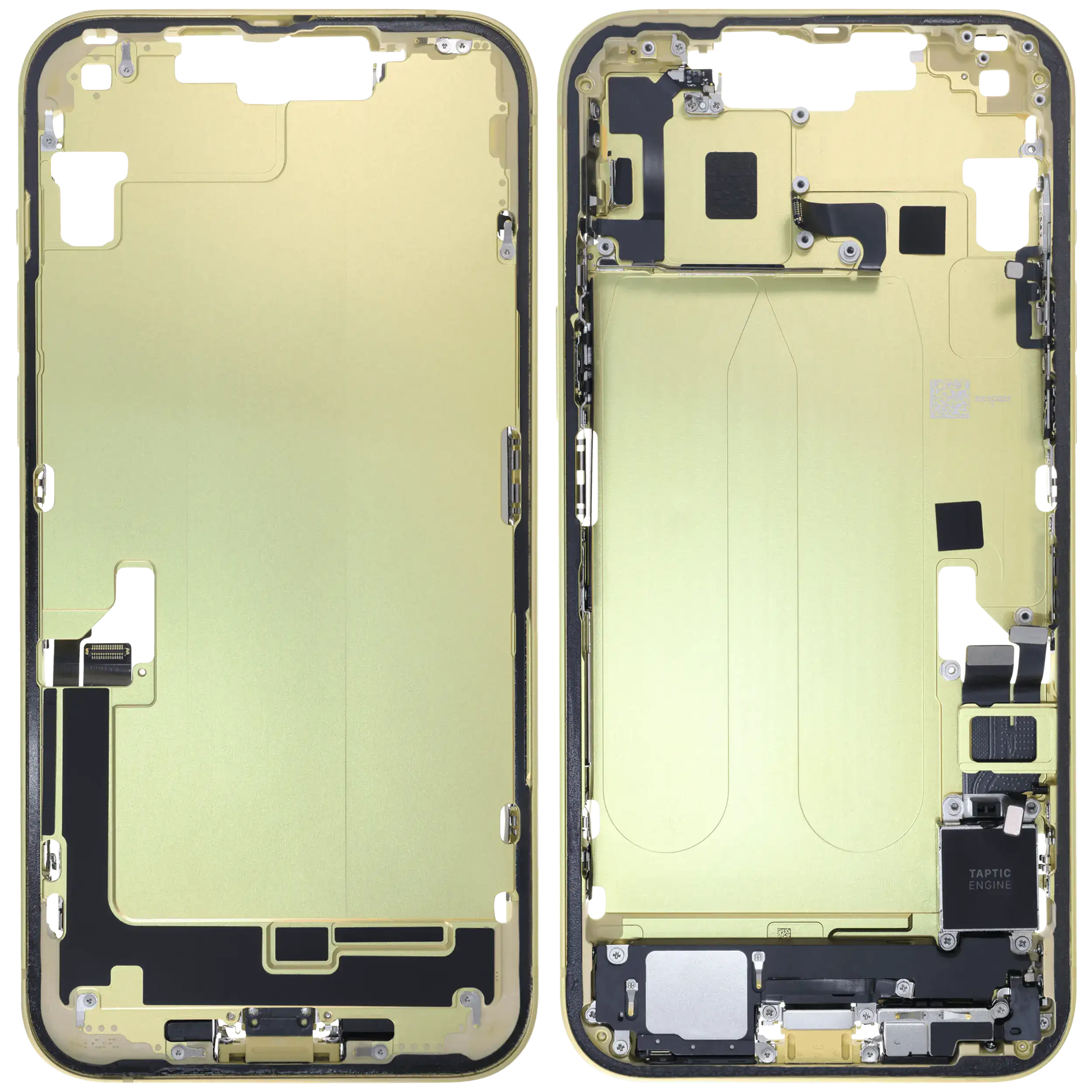 Mittelrahmen mit Ladebuchsen-Flex und Kleinteilen für iPhone 14 Plus (EU / globale Version) (ausgebautes Originalteil: Grade B) (Yellow) – Bild 2