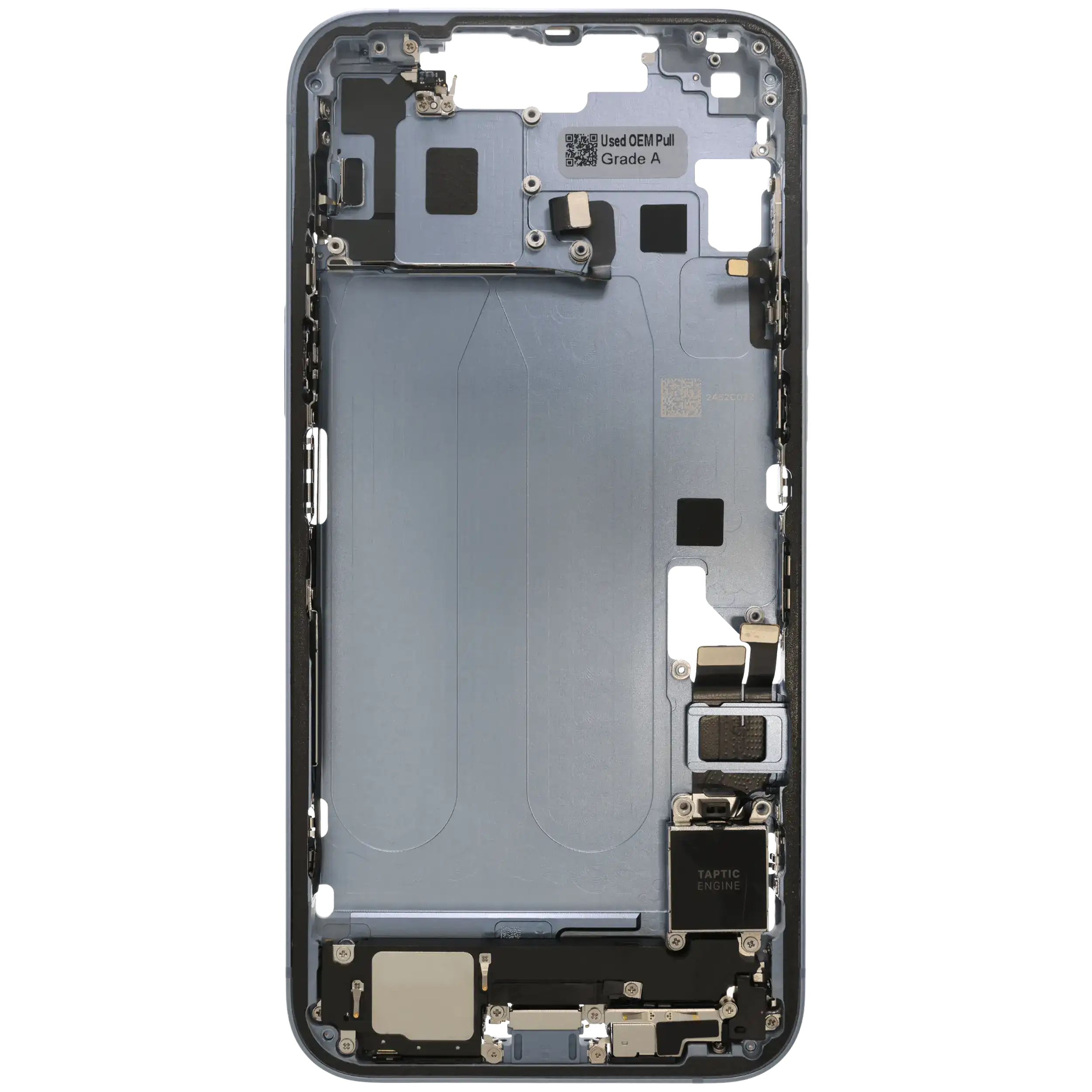 Mittelrahmen mit Ladebuchsen-Flex und Kleinteilen für iPhone 14 Plus (EU / globale Version) (ausgebautes Originalteil: Grade C) (Blue (Blau)) – Bild 4