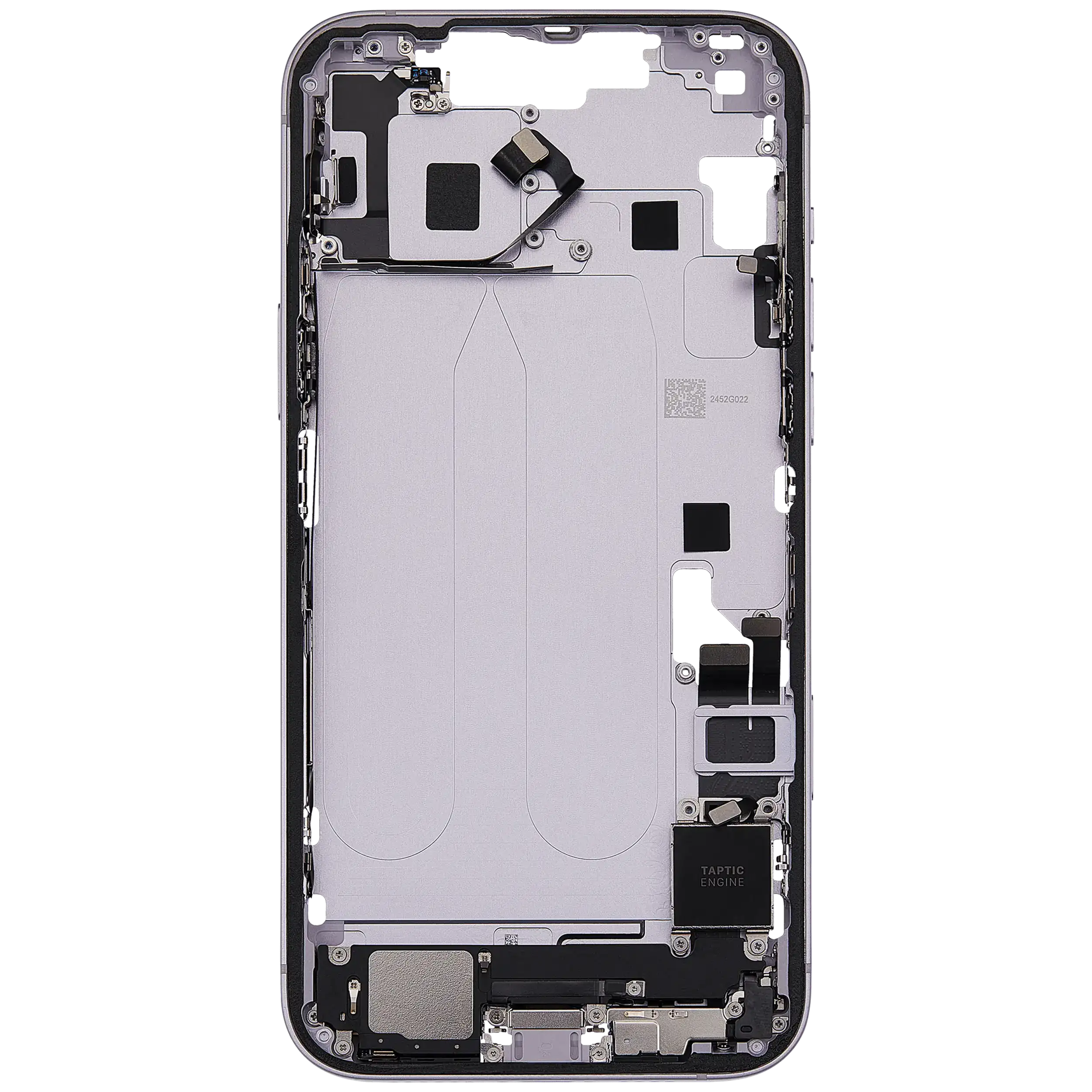 Mittelrahmen mit Ladebuchsen-Flex und Kleinteilen für iPhone 14 Plus (EU / globale Version) (ausgebautes Originalteil: Grade C) (Purple (Violett)) – Bild 4