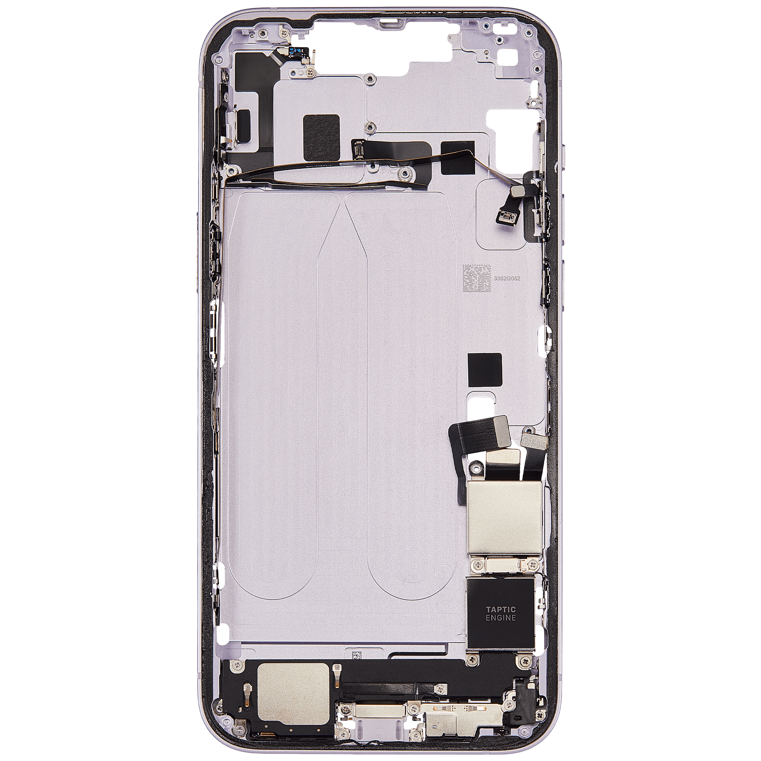 Mittelrahmen mit Ladebuchsen-Flex und Kleinteilen für iPhone 14 Plus (US-Version) (ausgebautes Originalteil: Grade A) (Purple (Violett)) – Bild 4