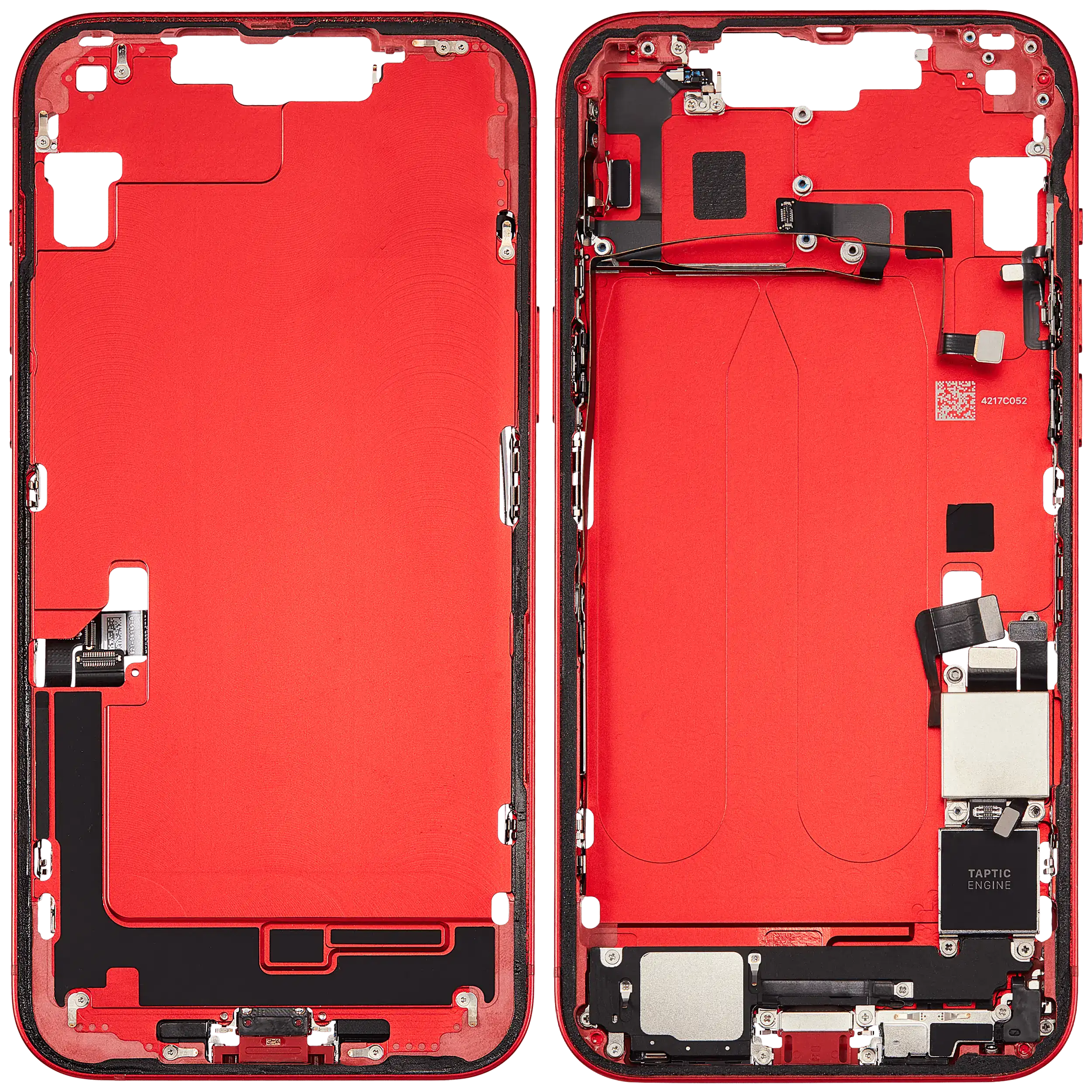 Mittelrahmen mit Ladebuchsen-Flex und Kleinteilen für iPhone 14 Plus (US-Version) (ausgebautes Originalteil: Grade A) (Red (Rot)) – Bild 2