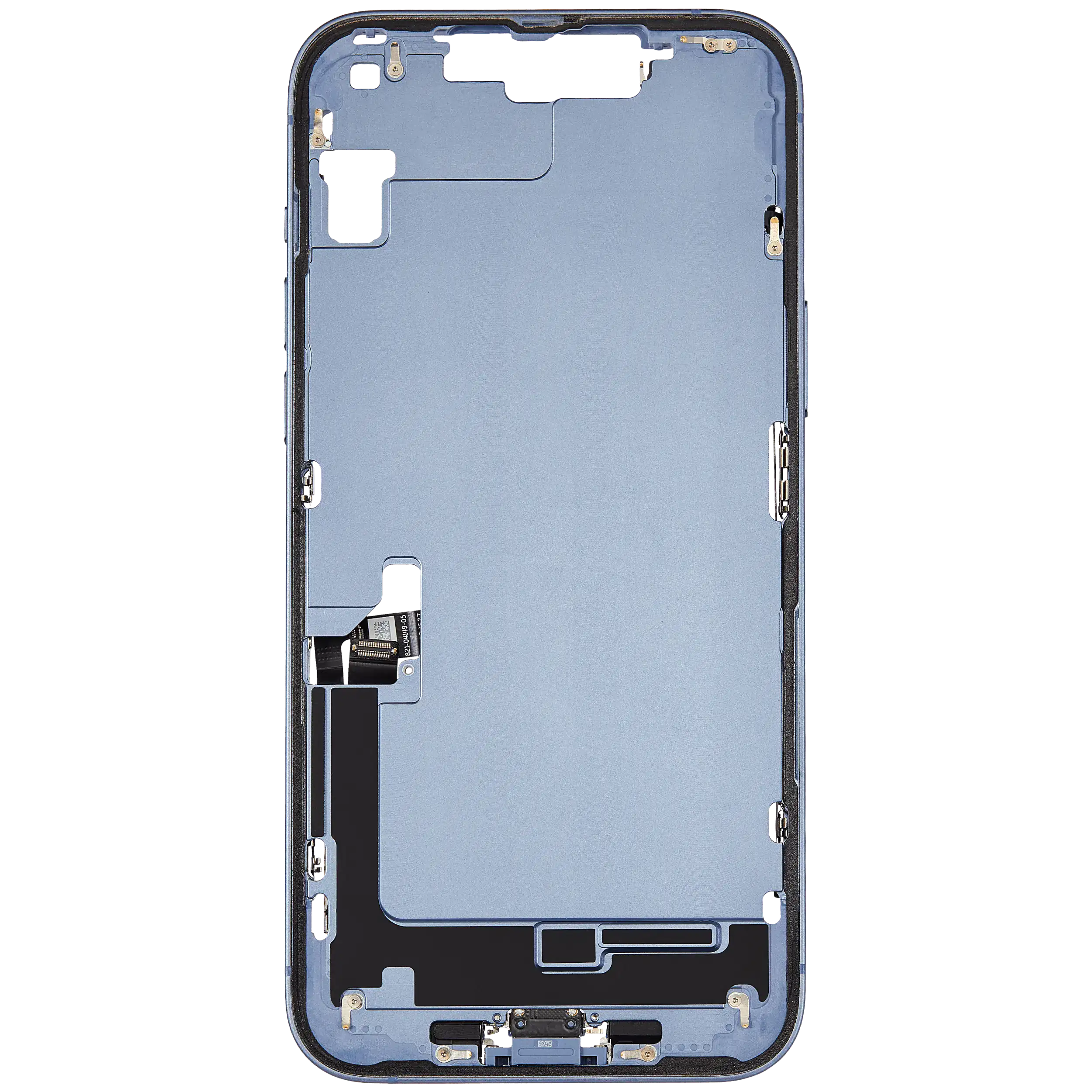 Mittelrahmen mit Ladebuchsen-Flex und Kleinteilen für iPhone 14 Plus (US-Version) (ausgebautes Originalteil: Grade B) (Blue (Blau)) – Bild 3