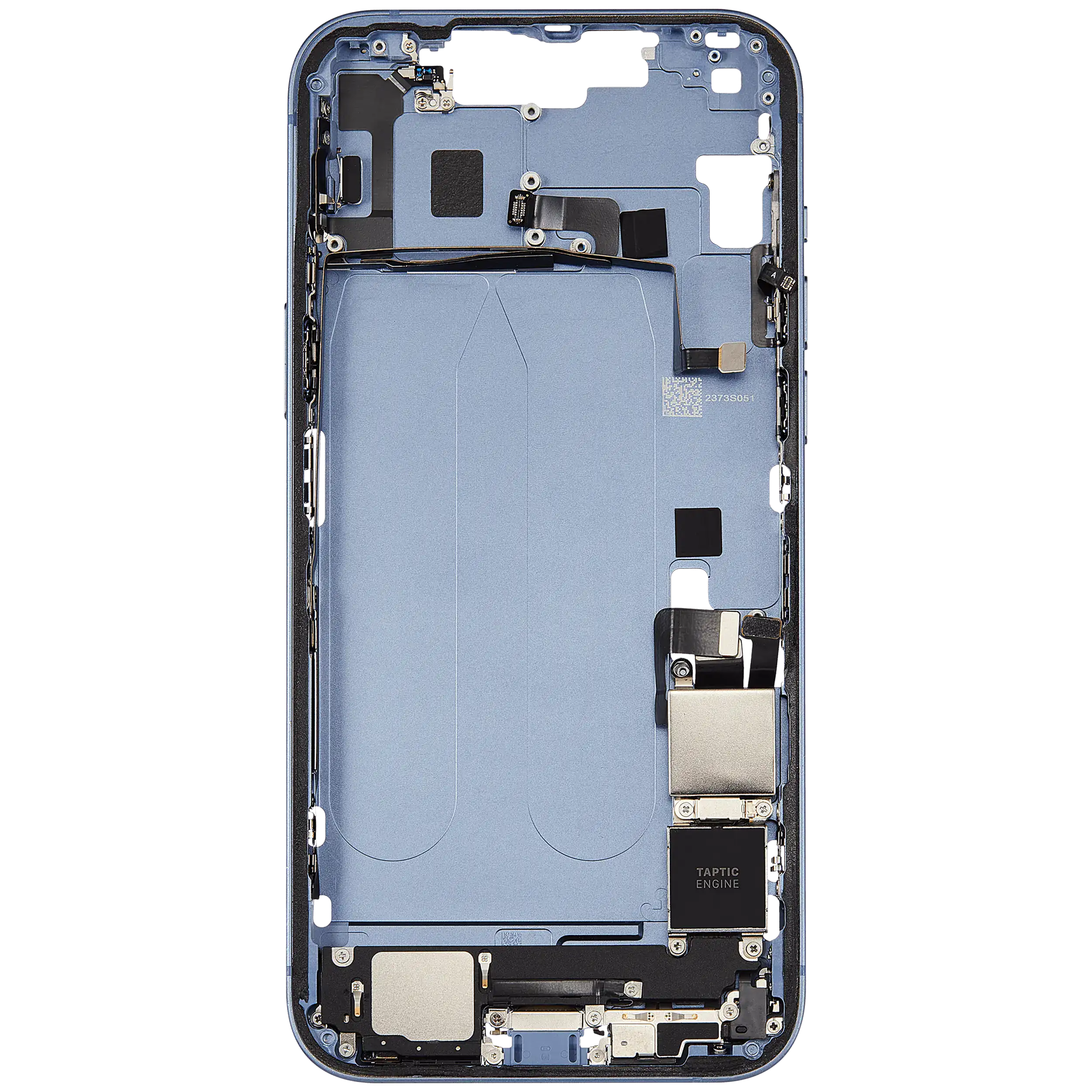 Mittelrahmen mit Ladebuchsen-Flex und Kleinteilen für iPhone 14 Plus (US-Version) (ausgebautes Originalteil: Grade B) (Blue (Blau)) – Bild 4